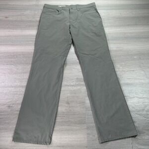 Onward Reserve Pants Mens 34x32 Gray Nylon Stretch Golf Chino Casual 5 Pocket